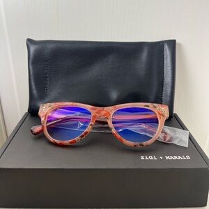 NIB Anthropologie Zigi + Marais Blue Light Protection Lenses Floral Frame